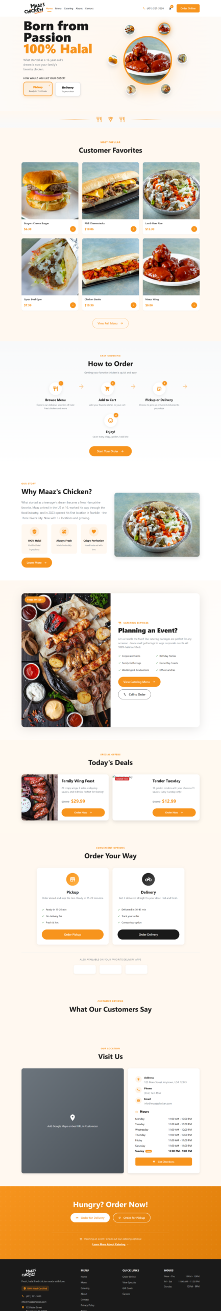 Maaz’s Chicken – WooCommerce Restaurant Website - Desktop View