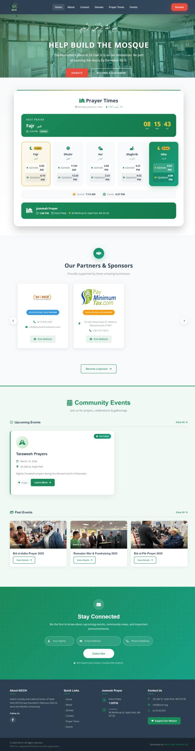ISCCH Website - Desktop View