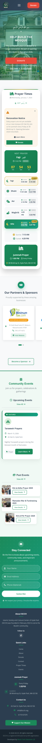 ISCCH Website - Mobile View