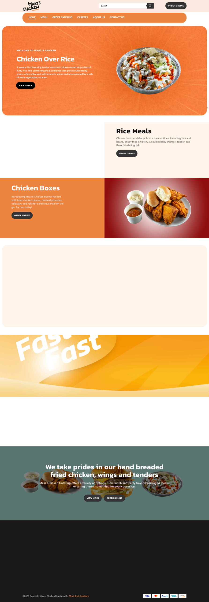 Maaz’s Chicken – Restaurant Menu Website Redesign - Desktop View